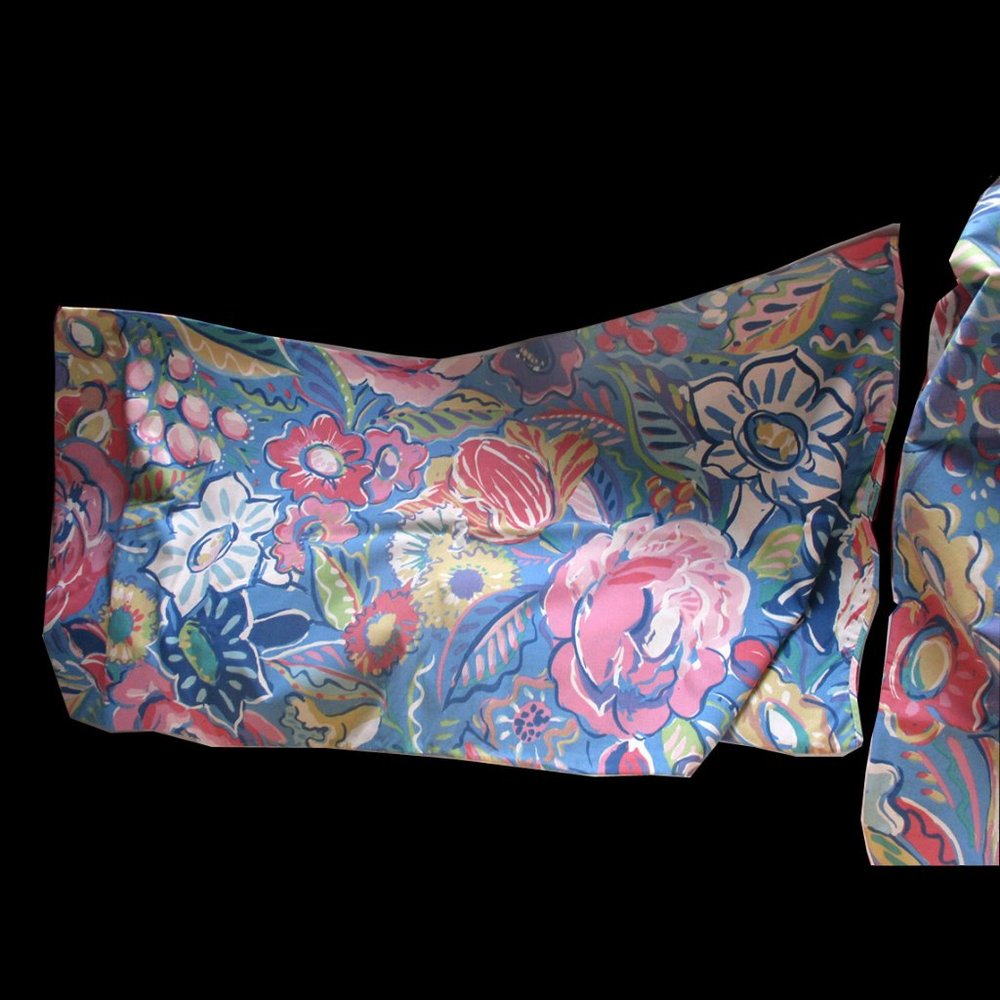 2 Vintage Collier Campbell Flower Botanical King Pillowcases 80's 90's Beautiful
